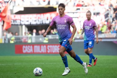 Milan, İtalya. 23 Eylül 2023. İtalyan Serisi A futbol şampiyonası. AC Milan Hellas Verona 'ya karşı 1-0. Tijjani Reijnders, Milan.