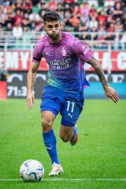 Milan, İtalya. 23 Eylül 2023. İtalyan Serisi A futbol şampiyonası. AC Milan Hellas Verona 'ya karşı 1-0. Christian Pulisiç, Milan.