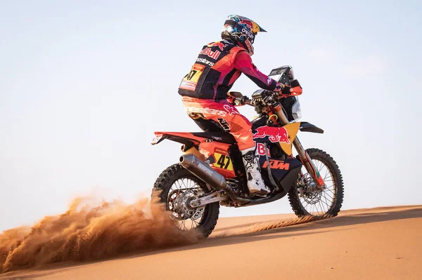 Yanbu Saudi Arabien 2024 Rallye Dakar Kevin Benavides Ktm 450 lizenzfreie Stockfotos