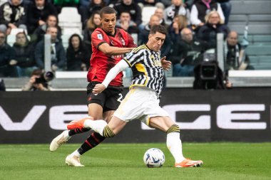 Torino, İtalya. 27 Nisan 2024. İtalyan Serisi A Futbol Şampiyonası. Juventus FC, Milan 'a karşı. #9, Dusan Vlahovic, Juventus.