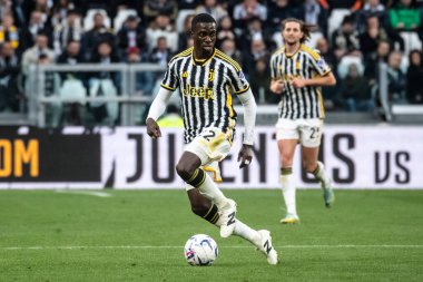 Torino, İtalya. 27 Nisan 2024. İtalyan Serisi A Futbol Şampiyonası. Juventus FC, Milan 'a karşı 0-0. Timothy Weah, Juventus.