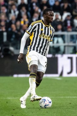 Torino, İtalya. 27 Nisan 2024. İtalyan Serisi A Futbol Şampiyonası. Juventus FC, Milan 'a karşı 0-0. Timothy Weah, Juventus.