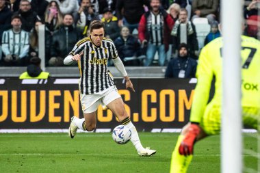 Torino, İtalya. 27 Nisan 2024. İtalyan Serisi A Futbol Şampiyonası. Juventus FC, Milan 'a karşı 0-0. Federico Chiesa, Juventus.