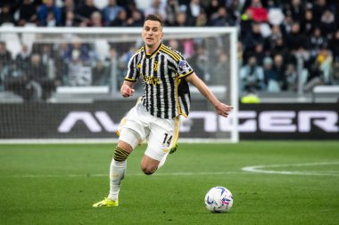 Torino, İtalya. 27 Nisan 2024. İtalyan Serisi A Futbol Şampiyonası. Juventus FC, Milan 'a karşı 0-0. Alek Milik, Juventus.