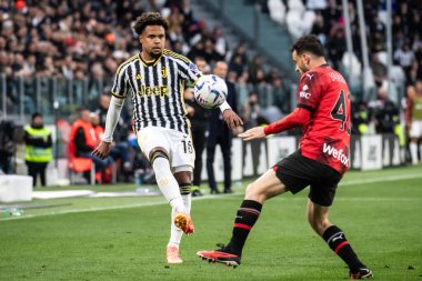 Torino, İtalya. 27 Nisan 2024. İtalyan Serisi A Futbol Şampiyonası. Juventus FC, Milan 'a karşı 0-0. Weston Mckennie, Juventus.
