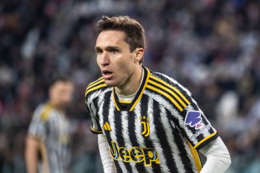 Torino, İtalya. 27 Nisan 2024. İtalyan Serisi A Futbol Şampiyonası. Juventus FC, Milan 'a karşı 0-0. Federico Chiesa, Juventus.