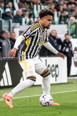 Torino, İtalya. 27 Nisan 2024. İtalyan Serisi A Futbol Şampiyonası. Juventus FC, Milan 'a karşı 0-0. Weston Mckennie, Juventus.