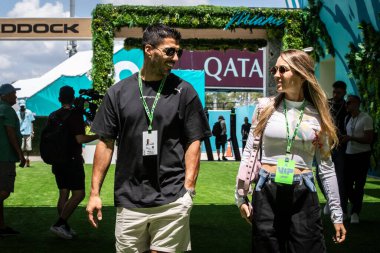Miami, FL, ABD. 02-05 Mayıs 2024. Formula 1 Dünya Şampiyonası. Formula 1 Crypto.com Miami Grand Prix. - Perşembe. Inter Miami 'nin futbolcusu Luis Suarez, otlakta görülmüş..