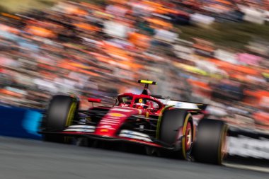 Zandvoort, Hollanda. 22-25 Ağustos 2024. Formula 1 Heineken Hollanda Grand Prix 'si. Cumartesi, Race. # 55, Carlos SAINZ Jr., ESP, Scuderia Ferrari Takımı, SF-24.