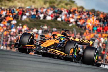 Zandvoort, Hollanda. 22-25 Ağustos 2024. Formula 1 Heineken Hollanda Grand Prix 'si. Cumartesi, Race. # 81, Oscar PIASTRI, AUS, McLaren F1 Ekibi, MCL38, Mercedes motoru, 4. sırada..