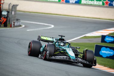Zandvoort, Hollanda. 22-25 Ağustos 2024. Formula 1 Heineken Hollanda Grand Prix 'si. Cumartesi. 18 numara, Lance STROLL, Can, Aston Martin Aramco Formula 1 takımı, Aston Martin AMR24 Mercedes, elemelerde 9. sırada.