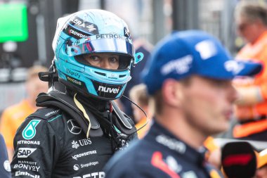 Zandvoort, Hollanda. 22-25 Ağustos 2024. Formula 1 Heineken Hollanda Grand Prix 'si. Cumartesi, elemeler var. # 63, George RUSSELL, GBR, Mercedes AMG F1 Team, Mercedes-AMG F1 W15 E Performans.