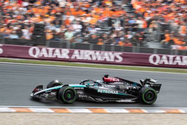 Zandvoort, Hollanda. 22-25 Ağustos 2024. Formula 1 Heineken Hollanda Grand Prix 'si. Cumartesi. # 63, George RUSSELL, GBR, Mercedes AMG F1 Team, Mercedes-AMG F1 W15 E Performans.