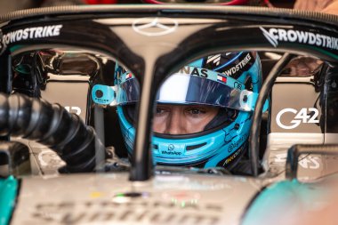 Zandvoort, Hollanda. 22-25 Ağustos 2024. Formula 1 Heineken Hollanda Grand Prix 'si. Cuma, bedava antrenman. # 63, George RUSSELL, GBR, Mercedes AMG F1 Team, Mercedes-AMG F1 W15 E Performans.