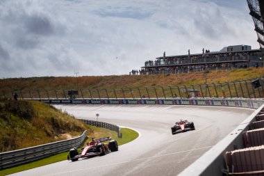 Zandvoort, Hollanda. 22-25 Ağustos 2024. Formula 1 Heineken Hollanda Grand Prix 'si. Cuma, bedava antrenman. Charles Leclerc ve Carlos Sainz, Scuderia Ferrari Takımı, SF-24.
