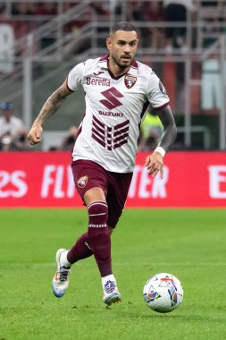 Milan, İtalya, Giuseppe Meazza Stadyumu. 17 Ağustos 2024. İtalyan Serisi A Futbol Şampiyonası. AC Milan Torino FC 'ye karşı. Antonio Sanabria, Torino.