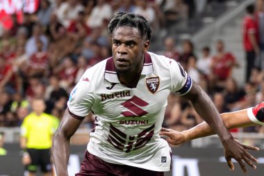 Milan, İtalya, Giuseppe Meazza Stadyumu. 17 Ağustos 2024. İtalyan Serisi A Futbol Şampiyonası. Milan, Torino FC 'ye karşı, 2-2. Duvan Zapata, Torino.