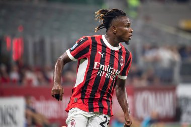 Milan, İtalya, Giuseppe Meazza Stadyumu. 17 Ağustos 2024. İtalyan Serisi A Futbol Şampiyonası. Milan, Torino FC 'ye karşı, 2-2. Samuel Chukuweze, Milan.