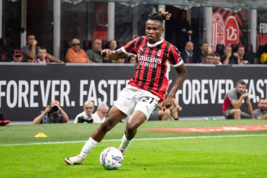 Milan, İtalya, Giuseppe Meazza Stadyumu. 17 Ağustos 2024. İtalyan Serisi A Futbol Şampiyonası. Milan, Torino FC 'ye karşı, 2-2. Samuel Chukuweze, Milan.