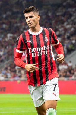 Milan, İtalya, Giuseppe Meazza Stadyumu. 17 Ağustos 2024. İtalyan Serisi A Futbol Şampiyonası. Milan, Torino FC 'ye karşı, 2-2. Morara, Milan.