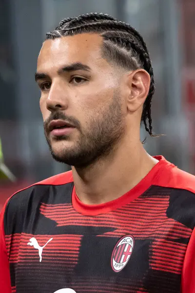 stock image Milan, Italy, Stadium Giuseppe Meazza. 17 August 2024. Italian Serie A Football Championship. AC Milan VS Torino FC. Theo Hernandez, Milan.