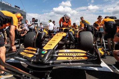 Budapest, Hungary. Hungaroring Circuit. 21 July 2024. Formula1 World Championshp. Hungarian Grand Prix. Race. #4, Lando NORRIS, GBR, McLaren F1 Team, MCL38, Mercedes engine, poleman, on starting grid. clipart