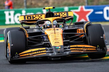 Budapeşte, Macaristan. Macar Pisti. 21 Temmuz 2024. Formula 1 Dünya Şampiyonu. Macaristan Grand Prix 'si. Yarış. # 4, Lando NORRRIS, GBR, McLaren F1 Ekibi, MCL38, Mercedes motoru, ikinci bitirme.