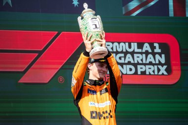 Budapeşte, Macaristan. Macar Pisti. 21 Temmuz 2024. Formula 1 Dünya Şampiyonu. Macaristan Grand Prix 'si. Yarış. # 81, Oscar PIASTRI, AUS, McLaren F1 Team, MCL38, Mercedes motoru, yarışı kazanan.