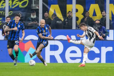 Milan, İtalya. Giuseppe Meazza Stadyumu, San Siro. 27 Ekim 2024. İtalyan EniLive Futbol Şampiyonası 2024-25. Inter, Juventus 'a karşı 4-4. Francisco Conceicao, Juventus.