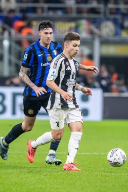 Milan, İtalya. Giuseppe Meazza Stadyumu, San Siro. 27 Ekim 2024. İtalyan EniLive Futbol Şampiyonası 2024-25. Inter, Juventus 'a karşı 4-4. Francisco Conceicao, Juventus.