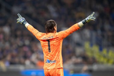 Milan, İtalya. Giuseppe Meazza Stadyumu, San Siro. 27 Ekim 2024. İtalyan EniLive Futbol Şampiyonası 2024-25. Inter ve Juventus. Yann Sommer, kaleci Inter.