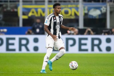 Milan, İtalya. Giuseppe Meazza Stadyumu, San Siro. 27 Ekim 2024. İtalyan EniLive Futbol Şampiyonası 2024-25. Inter ve Juventus. Juan Cabal, Juventus.