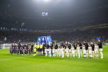 Milan, İtalya. Giuseppe Meazza Stadyumu, San Siro. 27 Ekim 2024. İtalyan EniLive Futbol Şampiyonası 2024-25. Inter ve Juventus. Maçın başlangıcı.