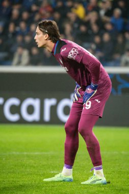 Bergamo, İtalya. 23 Ekim 2024. UEFA Şampiyonlar Ligi. Atalanta BC, Celtic FC 'ye karşı 0-0. Marco Carnesecchi, kaleci Atalanta..