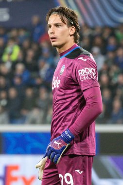 Bergamo, İtalya. 23 Ekim 2024. UEFA Şampiyonlar Ligi. Atalanta BC, Celtic FC 'ye karşı 0-0. Marco Carnesecchi, kaleci Atalanta..