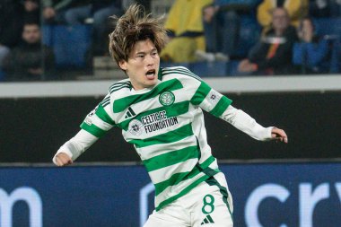 Bergamo, İtalya. 23 Ekim 2024. UEFA Şampiyonlar Ligi. Atalanta BC, Celtic FC 'ye karşı 0-0. Kyogo Furuhashi, Kelt.