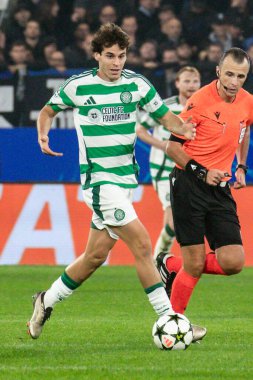 Bergamo, İtalya. 23 Ekim 2024. UEFA Şampiyonlar Ligi. Atalanta BC, Celtic FC 'ye karşı 0-0. Paulo Bernardo, Kelt.