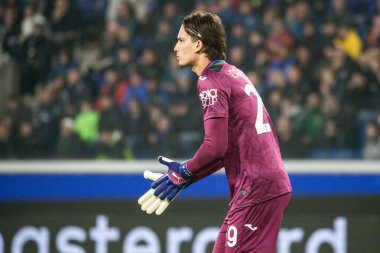 Bergamo, İtalya. 23 Ekim 2024. UEFA Şampiyonlar Ligi. Atalanta BC, Celtic FC 'ye karşı 0-0. Marco Carnesecchi, kaleci Atalanta..