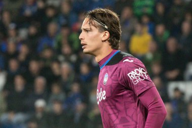 Bergamo, İtalya. 23 Ekim 2024. UEFA Şampiyonlar Ligi. Atalanta BC, Celtic FC 'ye karşı 0-0. Marco Carnesecchi, kaleci Atalanta..