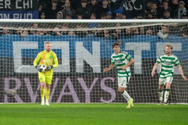 Bergamo, İtalya. 23 Ekim 2024. UEFA Şampiyonlar Ligi. Atalanta BC, Celtic FC 'ye karşı 0-0. Kasper Schmeichel, kaleci Kelt.