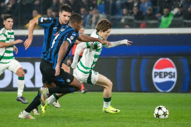 Bergamo, İtalya. 23 Ekim 2024. UEFA Şampiyonlar Ligi. Atalanta BC, Celtic FC 'ye karşı 0-0. Kyogo Furuhashi, Kelt.