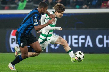 Bergamo, İtalya. 23 Ekim 2024. UEFA Şampiyonlar Ligi. Atalanta BC, Celtic FC 'ye karşı 0-0. Kyogo Furuhashi, Kelt.
