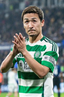 Bergamo, İtalya. 23 Ekim 2024. UEFA Şampiyonlar Ligi. Atalanta BC, Celtic FC 'ye karşı 0-0. Daizen Maeda, Kelt.