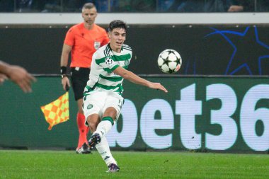 Bergamo, İtalya. 23 Ekim 2024. UEFA Şampiyonlar Ligi. Atalanta BC, Celtic FC 'ye karşı 0-0. Alex Valle, Kelt.