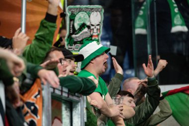 Bergamo, İtalya. 23 Ekim 2024. UEFA Şampiyonlar Ligi. Atalanta BC, Celtic FC 'ye karşı 0-0. Celtic Destekçileri.