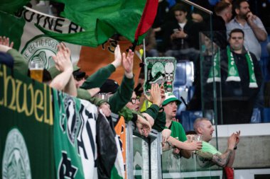 Bergamo, İtalya. 23 Ekim 2024. UEFA Şampiyonlar Ligi. Atalanta BC, Celtic FC 'ye karşı 0-0. Celtic Destekçileri.