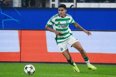 Bergamo, İtalya. 23 Ekim 2024. UEFA Şampiyonlar Ligi. Atalanta BC, Celtic FC 'ye karşı 0-0. Luis Palma, Kelt.