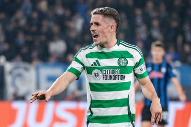 Bergamo, İtalya. 23 Ekim 2024. UEFA Şampiyonlar Ligi. Atalanta BC, Celtic FC 'ye karşı 0-0. Luke McCowan, Kelt.