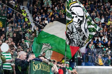 Bergamo, İtalya. 23 Ekim 2024. UEFA Şampiyonlar Ligi. Atalanta BC, Celtic FC 'ye karşı 0-0. Celtic Destekçileri.