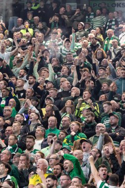 Bergamo, İtalya. 23 Ekim 2024. UEFA Şampiyonlar Ligi. Atalanta BC, Celtic FC 'ye karşı 0-0. Celtic Destekçileri.